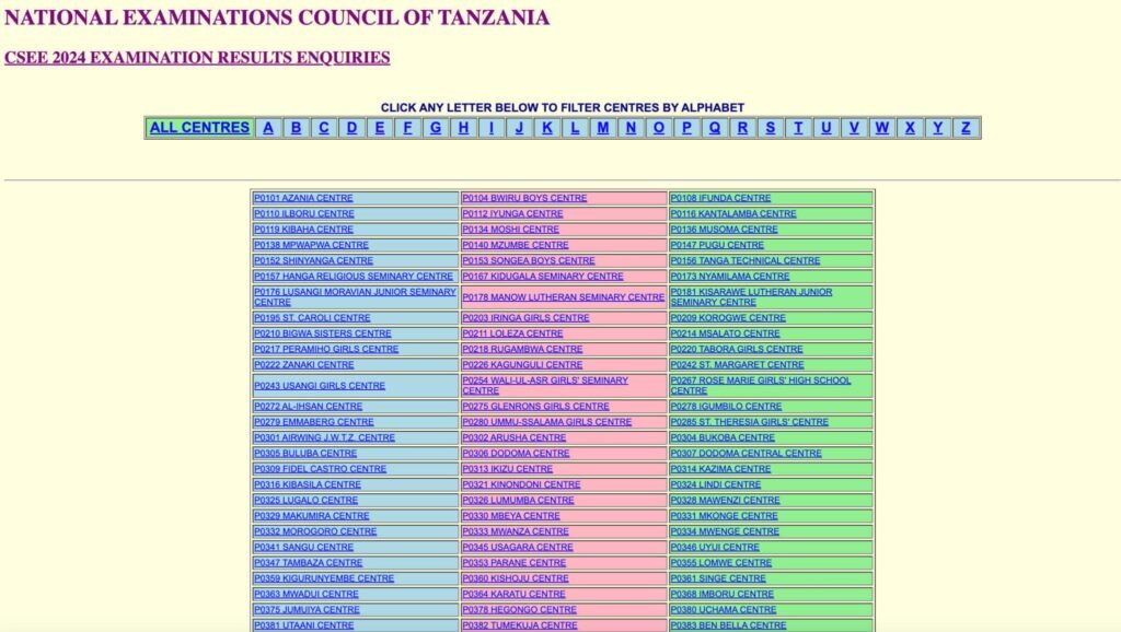 NECTA | Matokeo Kidato Cha Nne 2024/2025 Form Four Results