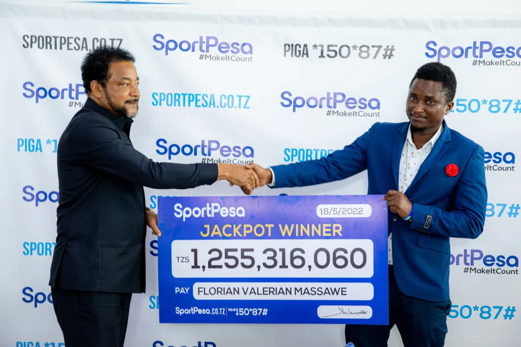 Supa Jackpot ya SportPesa yafikia Tzs 1.28 bilioni jukwaa maarufu la ushindi unaobadilisha maisha Tanzania Supa Jackpot ya SportPesa yafikia Tzs 1.28 bilioni jukwaa maarufu la ushindi unaobadilisha maisha Tanzania
