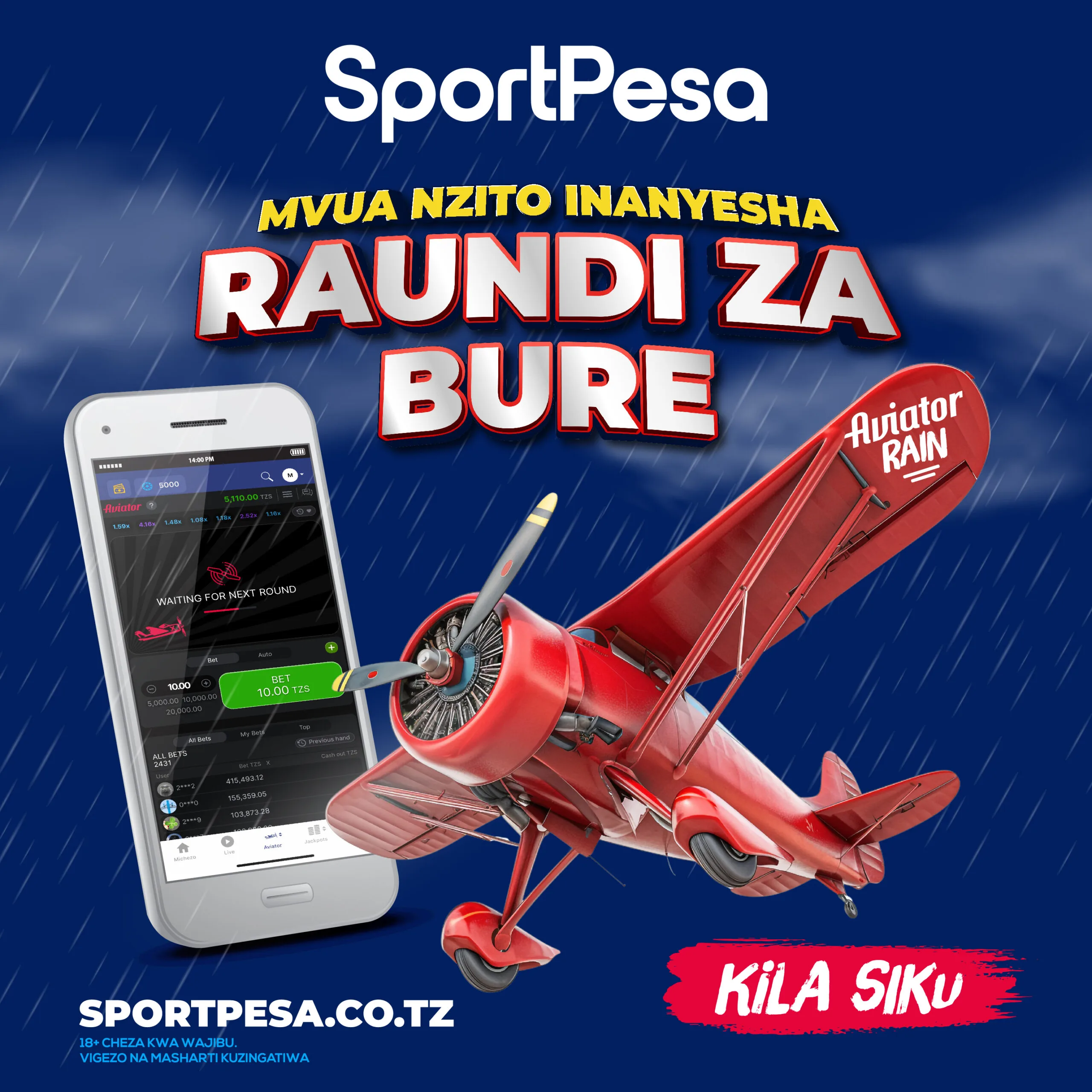 Mvua ya Freebets Aviator yajaza simu za Watanzania na zawadi za kila siku za bure