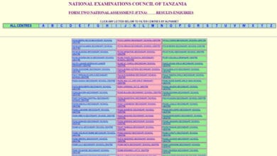 Matokeo ya Kidato cha Pili 2025/2026 (FTNA Results)
