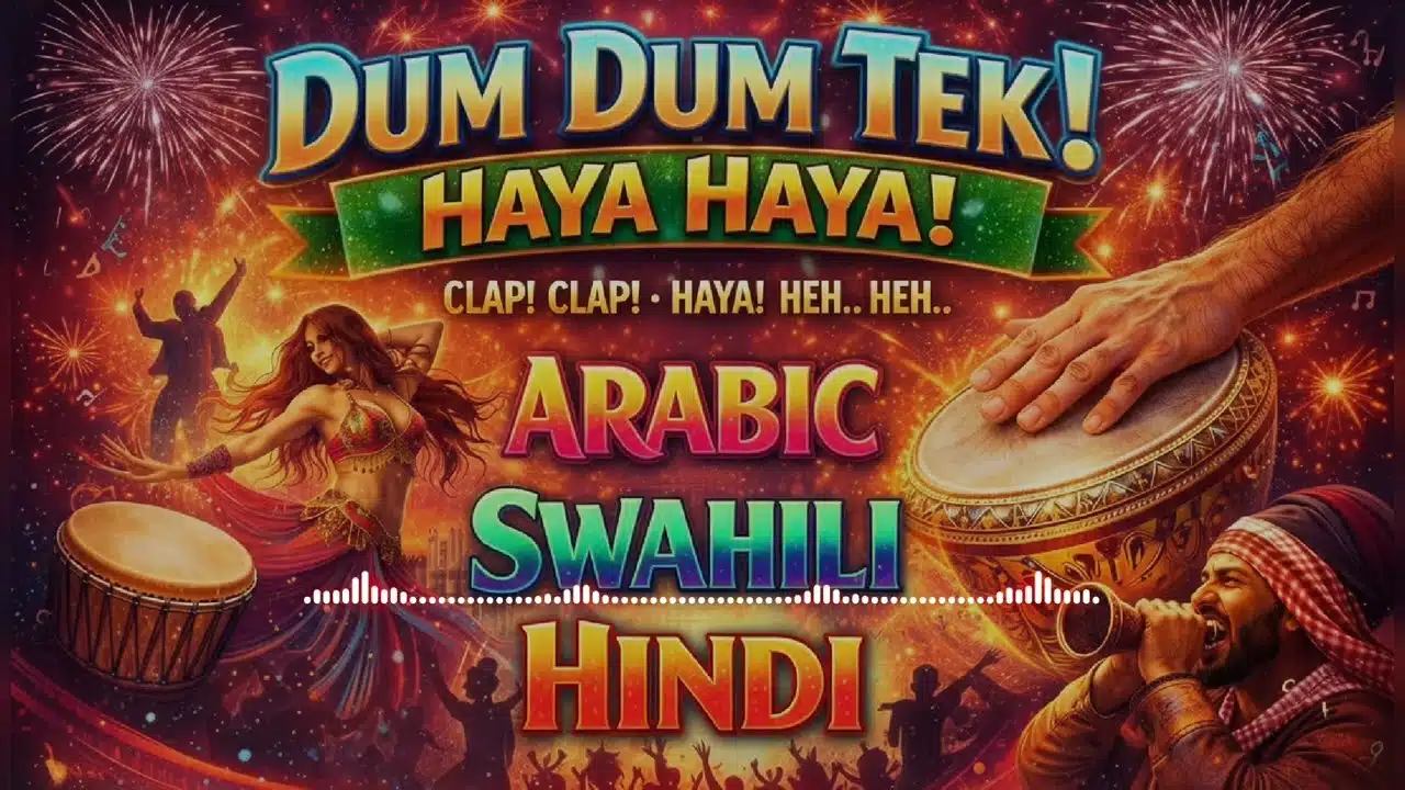 DUM DUM TEK! Haya Haya - Swahili - Arabic - Hindi - AI Song